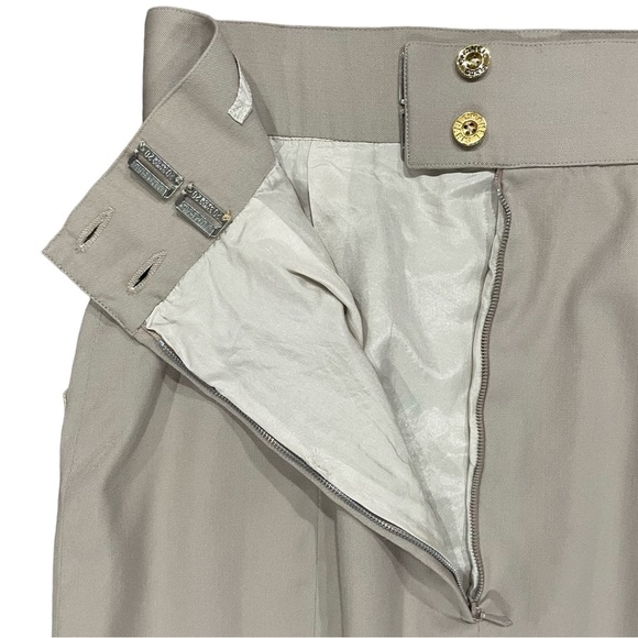 CHANEL Khaki Wool High Waist Vintage Skirt US 0 FR 30 - Picture 7 of 14